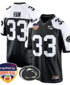 Jack Ham Jersey #33 Custom Penn State Orange Bowl Patch Vapor Stitched Football