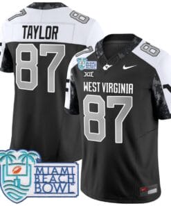Kole Taylor Jersey #87 West Virginia Mountaineers 2025 Miami Beach Bowl All Stitched Football