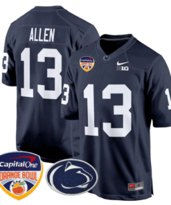 Kaytron Allen Jersey #13 Custom Penn State Orange Bowl Patch Stitched Football 7 Kaytron Allen Jersey 13 Custom Penn State Orange Bowl Patch Navy