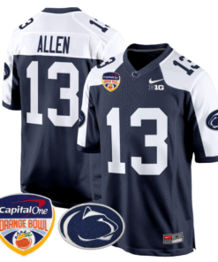 Kaytron Allen Jersey #13 Custom Penn State Orange Bowl Patch Stitched Football 8 Kaytron Allen Jersey 13 Custom Penn State Orange Bowl Patch Navy Alternate