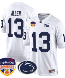 Kaytron Allen Jersey #13 Custom Penn State Orange Bowl Patch Stitched Football 6 Kaytron Allen Jersey 13 Custom Penn State Orange Bowl Patch White