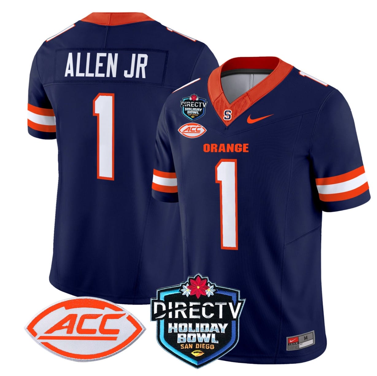 LeQuint Allen Jersey #1 Syracuse Orange 2025 Holiday Bowl Patch All Stitched Football 4 LeQuint Allen Jersey #1 Syracuse Orange 2025 Holiday Bowl Patch All Stitched Football - Image 4