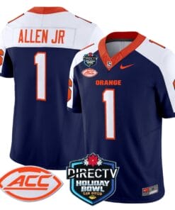 LeQuint Allen Jersey #1 Syracuse Orange 2025 Holiday Bowl Patch All Stitched Football