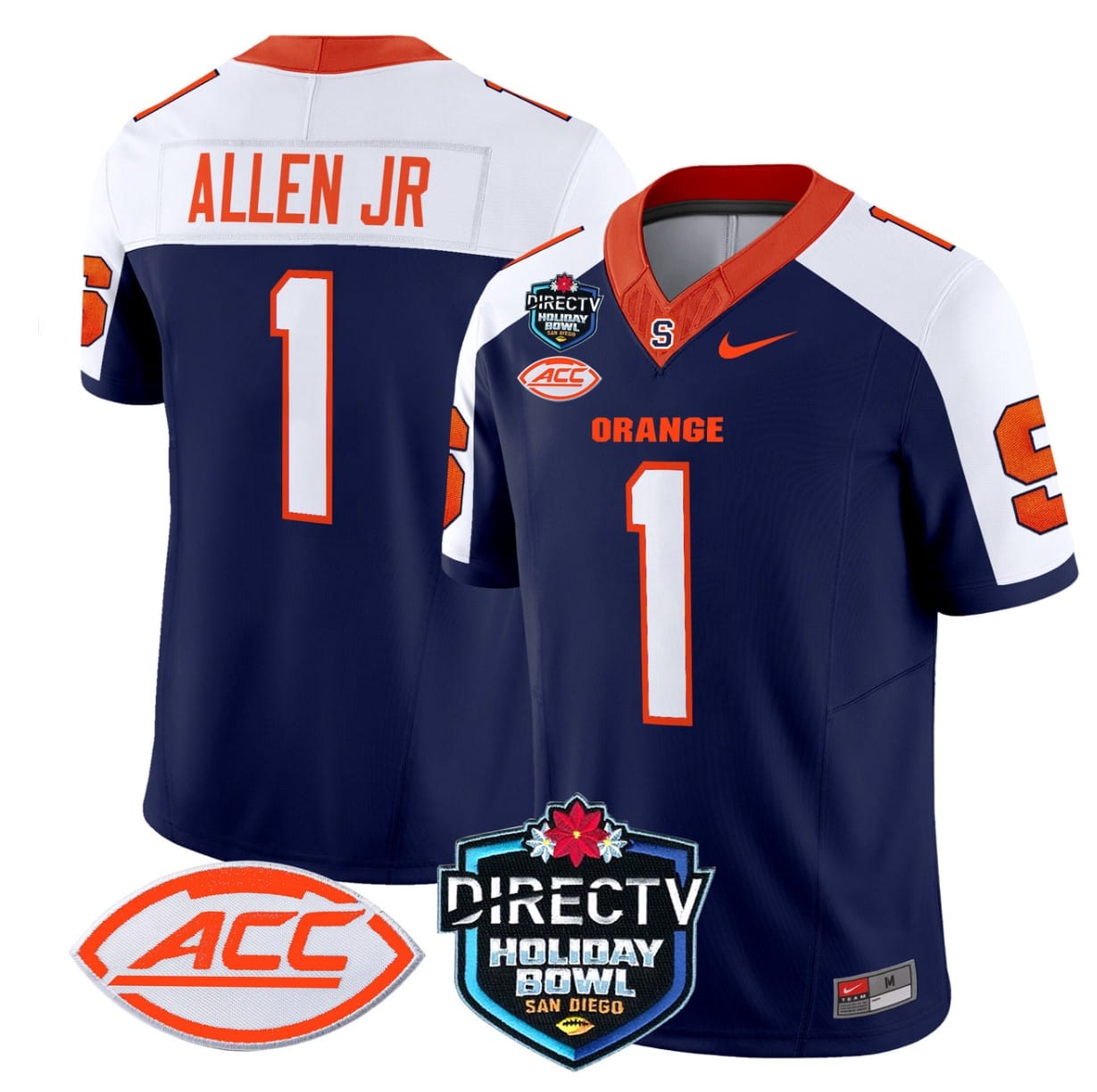 LeQuint Allen Jersey #1 Syracuse Orange 2025 Holiday Bowl Patch All Stitched Football 1 LeQuint Allen Jersey #1 Syracuse Orange 2025 Holiday Bowl Patch All Stitched Football