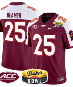Frank Beamer Jersey #25 Virginia Tech Hokies 2025 Duke’s Mayo Bowl Patch Stitched Football