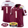 Kyron Drones Jersey #1 Virginia Tech Hokies 2025 Duke’s Mayo Bowl Patch Stitched Football