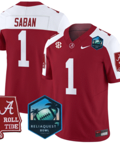 Nick Saban Jersey #1 Alabama Crimson Tide 2025 ReliaQuest Bowl All Stitched Football 10 NAOB5BG