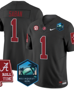 Nick Saban Jersey #1 Alabama Crimson Tide 2025 ReliaQuest Bowl All Stitched Football 11 NBXRWLG