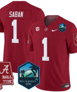 Nick Saban Jersey #1 Alabama Crimson Tide 2025 ReliaQuest Bowl All Stitched Football 9 NRI5FGY