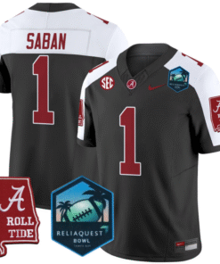 Nick Saban Jersey #1 Alabama Crimson Tide 2025 ReliaQuest Bowl All Stitched Football