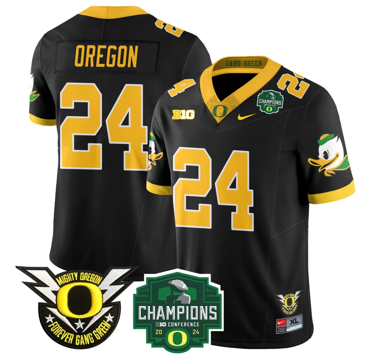 Oregon Jersey #24 Oregon Ducks 2024 Big Ten Champions All Stitched Football 1 Oregon Jersey #24 Oregon Ducks 2024 Big Ten Champions All Stitched Football