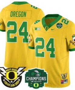 Oregon Jersey #24 Oregon Ducks 2024 Big Ten Champions All Stitched Football 5 OLJP3DA