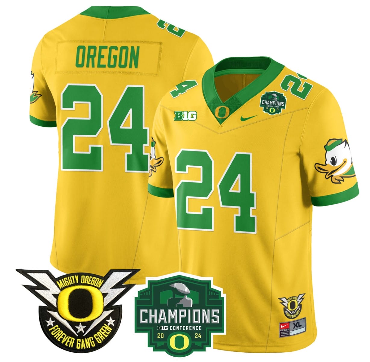 Oregon Jersey #24 Oregon Ducks 2024 Big Ten Champions All Stitched Football 2 Oregon Jersey #24 Oregon Ducks 2024 Big Ten Champions All Stitched Football - Image 2