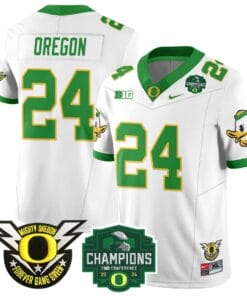 Oregon Jersey #24 Oregon Ducks 2024 Big Ten Champions All Stitched Football 6 ONHNSML