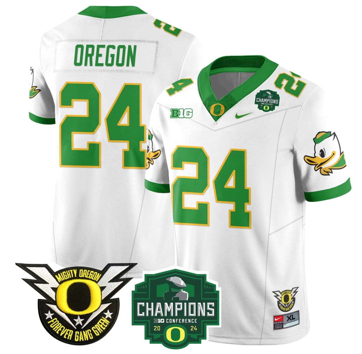 Oregon Jersey #24 Oregon Ducks 2024 Big Ten Champions All Stitched Football 3 Oregon Jersey #24 Oregon Ducks 2024 Big Ten Champions All Stitched Football - Image 3