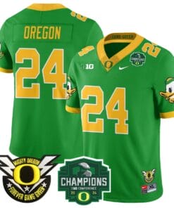 Oregon Jersey #24 Oregon Ducks 2024 Big Ten Champions All Stitched Football 7 OSG2D5B