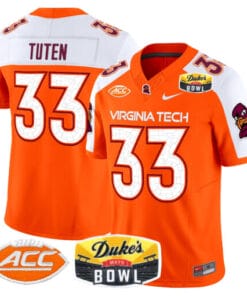 Alternative view of Bhayshul Tuten Jersey #33 Virginia Tech Hokies 2025 Duke’s Mayo Bowl Patch Stitched Football