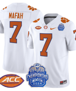 Alternative view of Phil Mafah Jersey #7 Clemson Tigers 2024 ACC Championship Patch Stitched Football