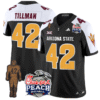 Pat Tillman Jersey #42 Arizona State Peach Bowl Patch All Stitched Football 24 Pat Tillman Jersey #42 Arizona State Peach Bowl Patch All Stitched Football
