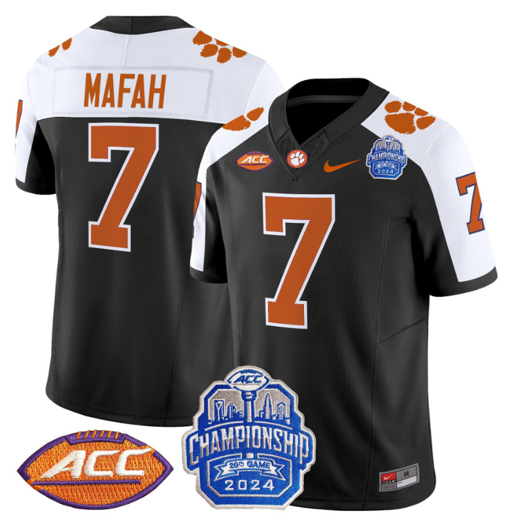 Phil Mafah Jersey #7 Clemson Tigers 2024 ACC Championship Patch Stitched Football 6 Phil Mafah Jersey #7 Clemson Tigers 2024 ACC Championship Patch Stitched Football - Image 6