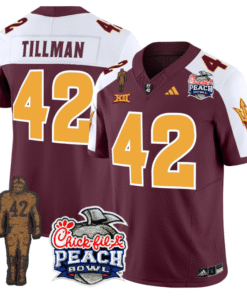 Alternative view of Pat Tillman Jersey #42 Arizona State Peach Bowl Patch All Stitched Football