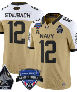 Roger Staubach Jersey #12 Navy Midshipmen 2025 Armed Forces Bowl All Stitched Football