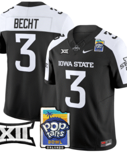 Rocco Becht Jersey #3 Iowa State 2025 PopTarts Bowl Patch All Stitched Football
