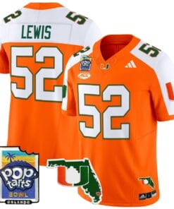 Ray Lewis Jersey #52 Miami Hurricanes 2025 PopTarts Bowl Patch Football All Stitched 9 RAEUE3Q