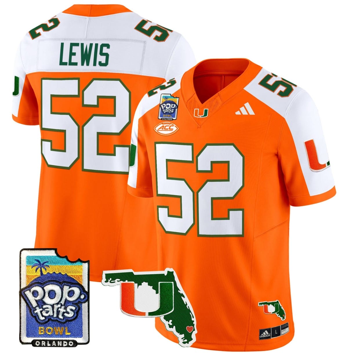 Ray Lewis Jersey #52 Miami Hurricanes 2025 PopTarts Bowl Patch Football All Stitched 4 Ray Lewis Jersey #52 Miami Hurricanes 2025 PopTarts Bowl Patch Football All Stitched - Image 4