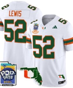 Alternative view of Ray Lewis Jersey #52 Miami Hurricanes 2025 PopTarts Bowl Patch Football All Stitched