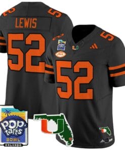 Ray Lewis Jersey #52 Miami Hurricanes 2025 PopTarts Bowl Patch Football All Stitched