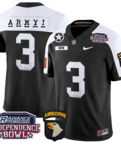 Rotm Jersey #3 Army Black Knights Independence Bowl Patch Stitched Football