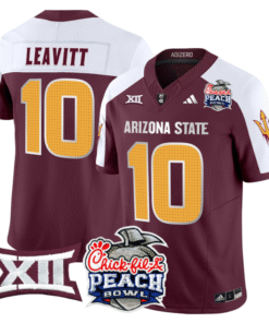 Alternative view of Sam Leavitt Jersey #10 Arizona State Sun Devils 2025 Peach Bowl Stitched Football