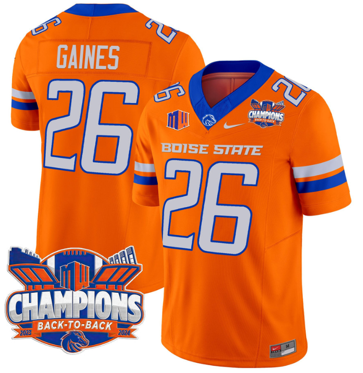 Sire Gaines Jersey #26 Boise State Broncos Back To Back Champions Stitched Football 5 Sire Gaines Jersey #26 Boise State Broncos Back To Back Champions Stitched Football - Image 5