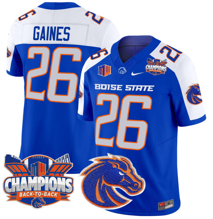 Sire Gaines Jersey #26 Boise State Broncos Back To Back Champions Stitched Football 4 Sire Gaines Jersey #26 Boise State Broncos Back To Back Champions Stitched Football - Image 4
