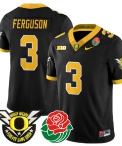 Terrance Ferguson Jersey #3 Oregon Ducks 2024 Mighty Rose Bowl Patch All Stitched Football