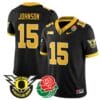 Tez Johnson Jersey #15 Oregon Ducks 2024 Mighty Rose Bowl Patch All Stitched Football