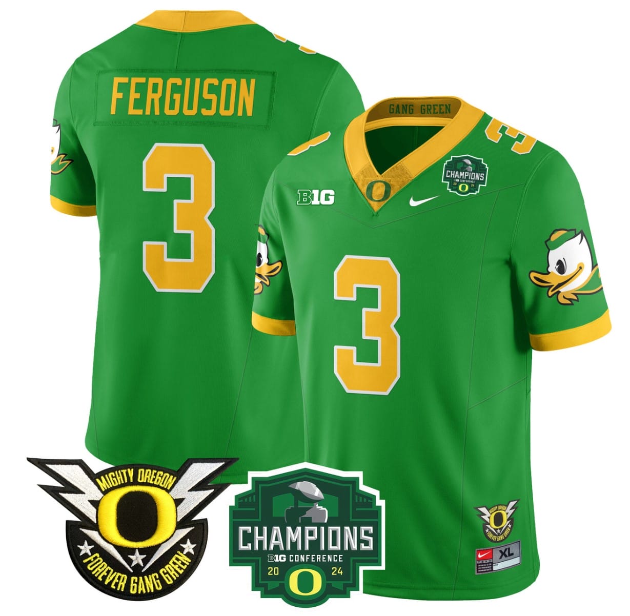 Terrance Ferguson Jersey #3 Oregon Ducks 2024 Big Ten Champions All Stitched Football 4 Terrance Ferguson Jersey #3 Oregon Ducks 2024 Big Ten Champions All Stitched Football - Image 4