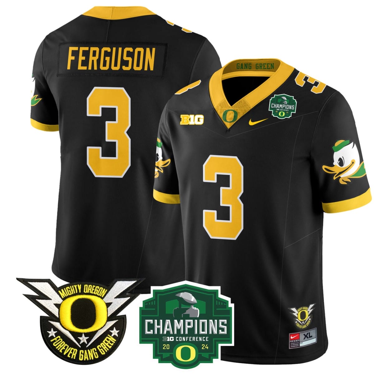Terrance Ferguson Jersey #3 Oregon Ducks 2024 Big Ten Champions All Stitched Football 1 Terrance Ferguson Jersey #3 Oregon Ducks 2024 Big Ten Champions All Stitched Football