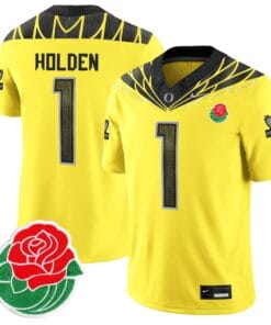 Alternative view of Traeshon Holden Jersey #1 Oregon Ducks Rose Bowl Patch Vapor All Stitched Football