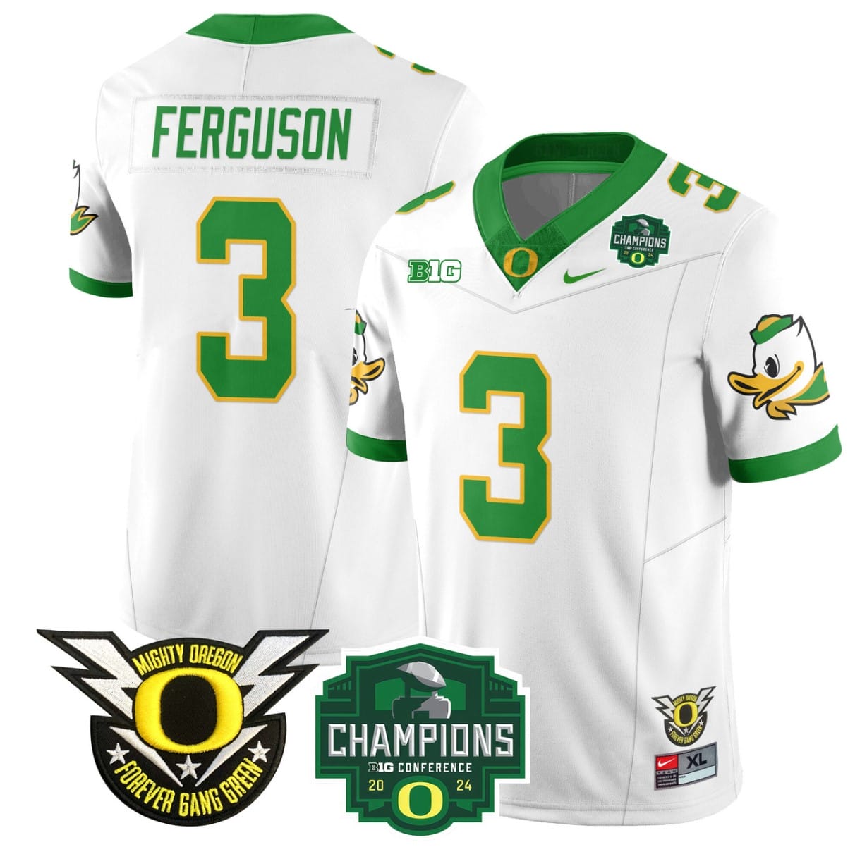 Terrance Ferguson Jersey #3 Oregon Ducks 2024 Big Ten Champions All Stitched Football 3 Terrance Ferguson Jersey #3 Oregon Ducks 2024 Big Ten Champions All Stitched Football - Image 3