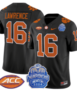 Trevor Lawrence Jersey #16 Clemson Tigers 2024 ACC Championship Patch Stitched Football