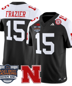 Tommie Frazier Jersey #15 Nebraska Cornhuskers 2025 Pinstripe Bowl All Stitched Football