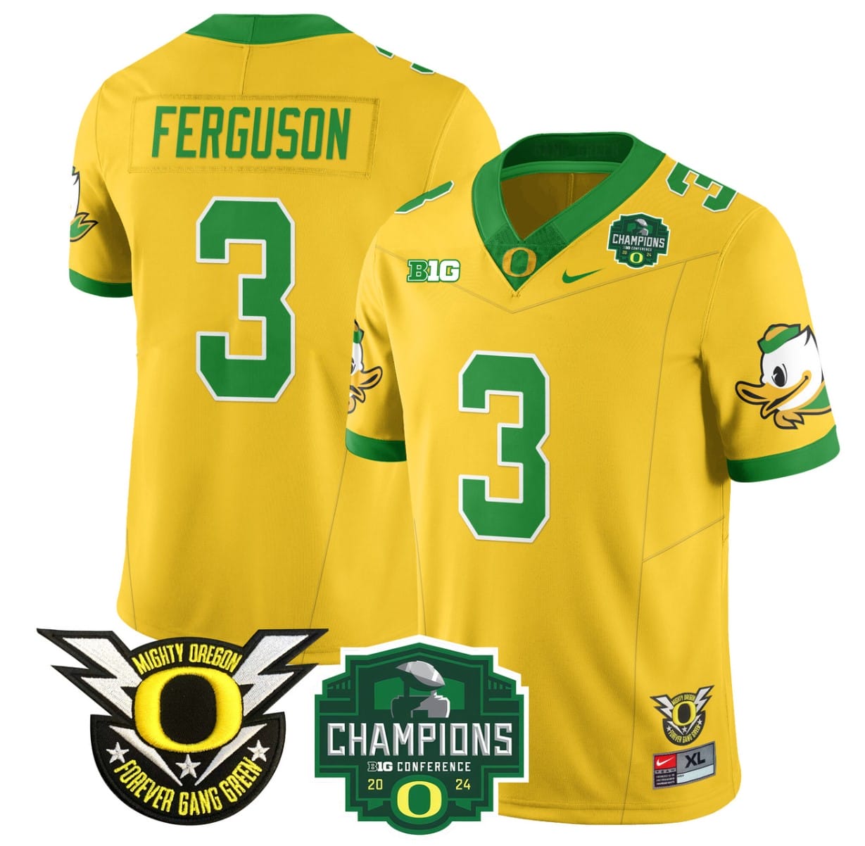Terrance Ferguson Jersey #3 Oregon Ducks 2024 Big Ten Champions All Stitched Football 2 Terrance Ferguson Jersey #3 Oregon Ducks 2024 Big Ten Champions All Stitched Football - Image 2