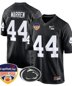 Tyler Warren Jersey #44 Custom Penn State Orange Bowl Patch Vapor Stitched Football 9 Tyler Warren Jersey 44 Custom Penn State Orange Bowl Patch Black