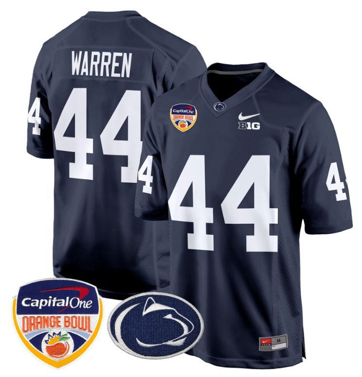 Tyler Warren Jersey #44 Custom Penn State Orange Bowl Patch Vapor Stitched Football 3 Tyler Warren Jersey #44 Custom Penn State Orange Bowl Patch Vapor Stitched Football - Image 3