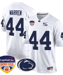Tyler Warren Jersey #44 Custom Penn State Orange Bowl Patch Vapor Stitched Football 6 Tyler Warren Jersey 44 Custom Penn State Orange Bowl Patch White