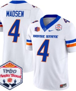 Alternative view of Maddux Madsen Jersey #4 Boise State Broncos 2025 Fiesta Bowl Patch Vapor Stitched Football