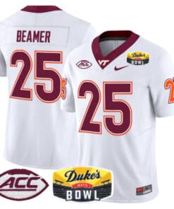 Alternative view of Frank Beamer Jersey #25 Virginia Tech Hokies 2025 Duke’s Mayo Bowl Patch Stitched Football