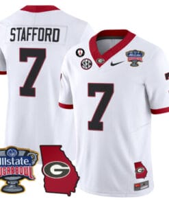 Alternative view of Matthew Stafford Jersey #7 Georgia Bulldogs 2025 Sugar Bowl Patch Vapor Stitched Football